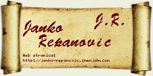 Janko Repanović vizit kartica